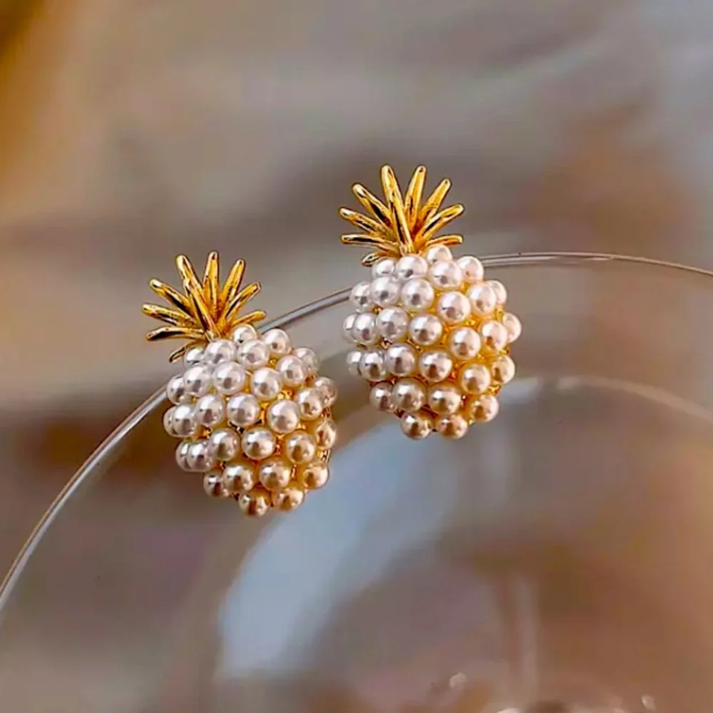 Pearl Gold Plated Stud Earrings - Picture 1 of 6